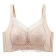 thumbnail image 2 of Swuxness Women's Thin Push Up Wireless Bra, Women's Bras, Women's Solid Color Lace Lightweight Breathable No Underwire Everyday Bra Beige, XXL, 2 of 3