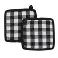 thumbnail image 3 of VHC Brands Cotton Pot Holder Set of 2, Heat Resistant, Kitchen Potholders, Annie Buffalo Check Collection, Square 8x8, Country Black, 3 of 3