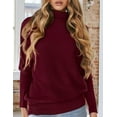 thumbnail image 3 of PRETTYGARDEN Womens Sweaters Fall Fashion Casual Loose Turtleneck Batwing Long Sleeve Knit Sweater Pullover Tops, 3 of 10