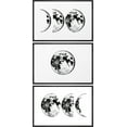 thumbnail image 2 of IDEA4WALL Framed Canvas Print Wall Art Set of 3 Noun Mare Lunar Surface Illustration Posters Wall Decor Black and White Moon Prints Modern Art Contemporary Minimal Artwork - 16"x24"x3 Black, 2 of 5