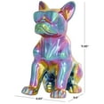 thumbnail image 3 of 7" x 12" Multi Colored Ceramic Bulldog Sculpture with Rainbow Shimmer Finish, by DecMode, 3 of 11