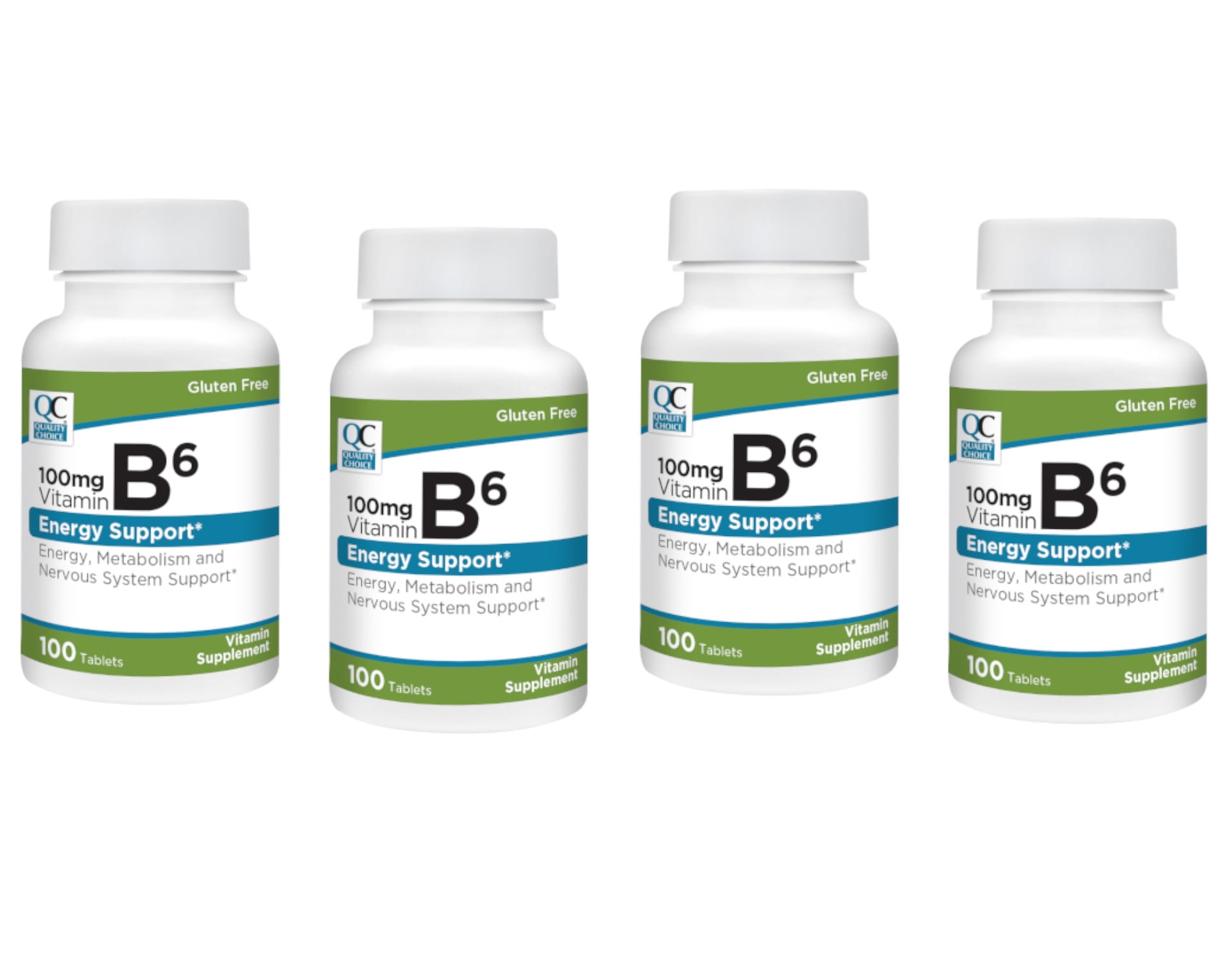 Quality Choice 100mg Vitamin B6 Energy Support Tablets, 100 Count