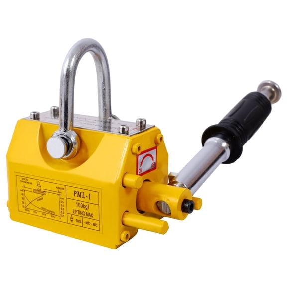 Permanent Magnetic Lifting with Release, 220 lbs/100kg Heavy Duty Magnet, 2.5 Safety Factor, Neodymium & Steel for Hoist, Shop Crane, Block, Board Lifting Plate Steel