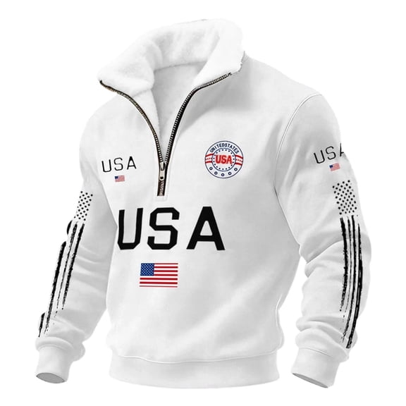 MuXiKeJi Clothes Men's Usa Flag Waffle Sweatshirts Usa Flag American 250Th Anniversary 1776-2026 Sweatshirt