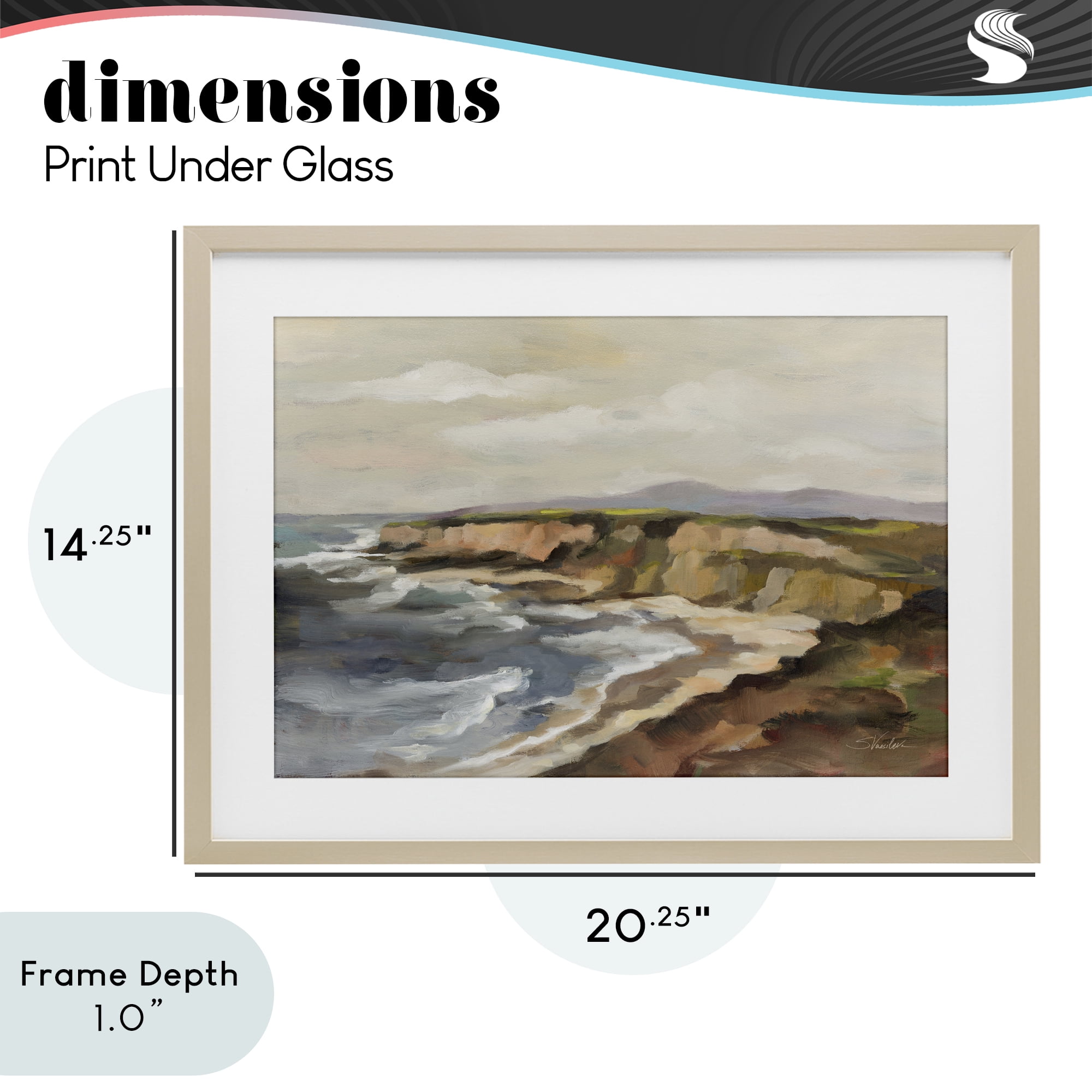 Stupell Industries Rocky Coast Expression Birch Framed Print Under Glass, design by Silvia Vassileva