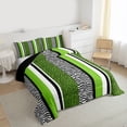 thumbnail image 3 of Castle Fairy Leopard Zebra Print Twin Comforter Sets,Abstract Stripes Bedding Set, 3 of 8