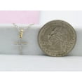 thumbnail image 4 of Dazzlingrock Collection Round White Diamond Cross Religious Pendant for Her with Silver Chain (0.06 ctw, Color I-J, Clarity I2-I3) in 10K Yellow Gold, 4 of 6