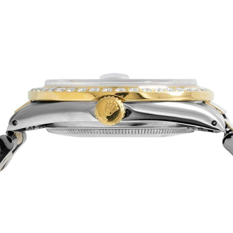 forpligtelse genvinde Helt tør Rolex Datejust 18K/Steel Two Tone Oyster 36MM 16013 Diamond Watch 3.0 Ct -  Walmart.com