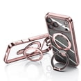 thumbnail image 4 of [Ring Compatible with MagSafe Invisible Stand] Magnetic for iPhone 17 Pro Max Case, [Clear Back Non-Yellowing] [Look as Bare] Slim Transparent Case with Holder for Women Men Girls, Rosegold, 4 of 6