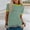 Green, variant on Women Stripe Print Color Crew Neck Short Sleeve Tops Casual Tee for Women