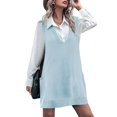 thumbnail image 3 of Zeagoo Oversized Sweater Vest for Women V Neck Sleeveless Sweaters Casual Soft Knit Vest Dress with Pockets, 3 of 6