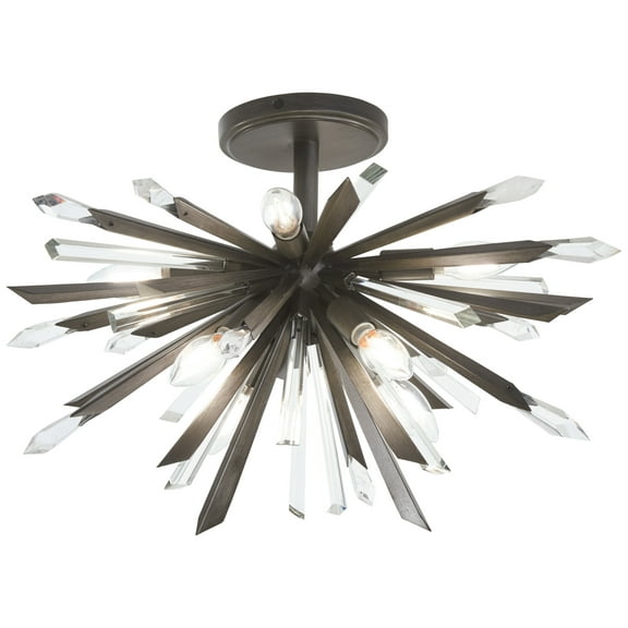 Metropolitan N1946-766 Elsa 8 Light 23" Wide Semi-Flush Ceiling Fixture - Midnight