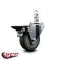 thumbnail image 2 of 3.5 Inch Gray Polyurethane Wheel Swivel 7/8 Inch Square Stem Caster with Brake, 2 of 2
