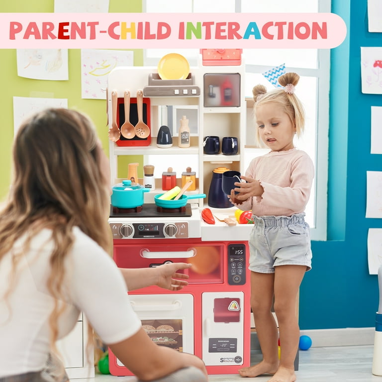 JoyStone 63PCS Kids Kitchen Playset, Play Sink and Oven with