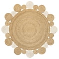 thumbnail image 2 of JONATHAN Y ANSA 6' Round Area Rug, Ayana Two-Tone Jute Hippy Circle - Natural/Cream, RNF107A-6R, 2 of 6