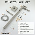 thumbnail image 3 of CASAINC 1-Handle Floor Mount Freestanding Tub Faucet with Handheld Shower in Brushed Nickel, 3 of 11