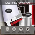 thumbnail image 5 of Red Kitchen Curtains Tiers and Valances Set 3 Piece for Windows Grey and Black Kitchen Window Curtains Set,Geometric Modern Art Valances for Living Room(36" Tiers Set), 5 of 6