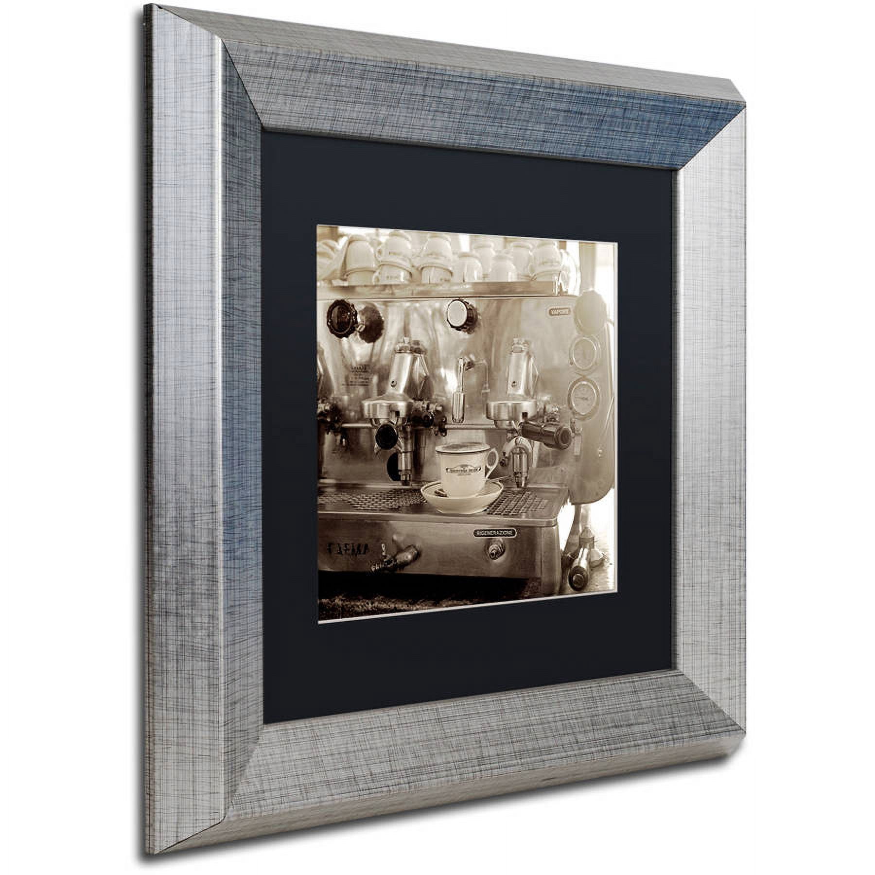 Trademark Fine Art "Tuscany Caffe I" Canvas Art by Alan Blaustein, Black Matte, Silver Frame
