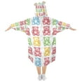 thumbnail image 2 of FORMRS Wearable Blanket Hoodie with Sleeves for Kids Cozy Flannel Sweatshirt, Gummy Bear Pattern, 2 of 7