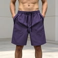 thumbnail image 2 of WERYOUNG Casual Solid Color Shorts For Men Versatile Everyday Wear Comfort Fit Knit Shorts Comfortable Bottoms L, 2 of 4