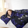thumbnail image 3 of Castle Fairy Boho Skull Twin Comforter Sets 2pcs,Spooky Rose Butterfly Bedding Set,Dark Violet Black,1 Comforter and 1 Pillowcase,Black Reversible, 3 of 6
