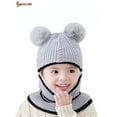thumbnail image 2 of Spencer Toddler Kids Baby Winter Beanie Warm Hat Thick Scarf Earflap Hood Scarves Skull Knitted Caps for Boys Girls Age for 2+ "Grey", 2 of 8