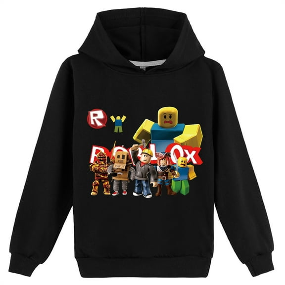 Teen Long Sleeve Sweatshirts with Hood,Roblox Pullover Casual Cotton Hoodies for 8-16 Years