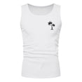 thumbnail image 4 of Mens Tank Tops Plus Size Summer Casual Beach Tank Top Palm Tree Print Vest Undershirt,White,L, 4 of 4