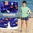 thumbnail image 4 of Boys Beach Shorts，2 pairs Kids Swimming Trunks with Dinosaur Patterns Toddler Board Shorts for 3-14 Years, 4 of 7