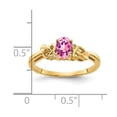 thumbnail image 2 of Solid 14k Yellow Gold 6x4mm Oval Pink Sapphire Diamond Engagement Ring Size 7.5 (.016 cttw.), 2 of 3