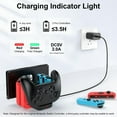 thumbnail image 3 of Dsseng Controller Charger Dock Fit for  Switch & OLED & Lite  6-in-1 Charging Station Fit for Joy-Con & Pro Controller with LED Indicator  Type C Charger Cable, 3 of 8