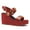 Red, variant on YDN Women Open Round Toe Metal Decor Platform Sandals Ankle Buckle Strap Wedge High Heels Summer Dressy Outdoor Shoes Size 7 Red