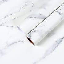 CHIHUT White Marble Contact Paper for Kitchen Self Adhesive Matte Marble Wallpaper for Countertops Waterproof Peel and Stick Wallpaper Silver Counter Top Stick Paper for Cabinets Walls 12''x100''