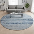 thumbnail image 2 of HomeRoots 662954 8 ft. Sky Blue & Gray Abstract Washable Round Area Rug with UV Protection, 2 of 9