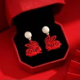 thumbnail image 3 of GKNET Fashion Rabbit Crystal Zircon Earrings Drop Dangle Elegant Women Wedding Jewelry-8-Pearl Rabbit, 3 of 9