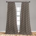 thumbnail image 5 of Ambesonne Floral Curtains, Blooms Leaves Branches, Pair of 28"x84", White Peach Taupe, 5 of 5
