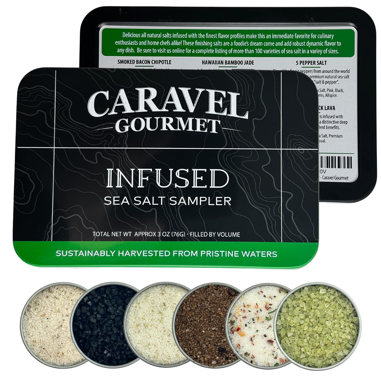 Caravel Gourmet Sea Salt Sampler Set, 6 Count by Sea Salt Superstore Gluten-Free