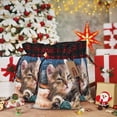 thumbnail image 6 of Rocae Playful Cat Print Christmas Drawstring Linen Gift Bag with Drawstrings Treat Bag Goody Present Bags for Christmas Party Favor, 6 of 8