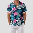 thumbnail image 2 of Mens Hawaiian Shirt Short Sleeve Button Down Shirts Tropical Floral Summer Beach Shirts,S-3XL, 2 of 7