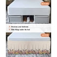 thumbnail image 7 of Spring Floral Wrap Around Bed Skirts for Queen Bed 18" Drop,Bed Skirt with Adjustable Elastic Belt Dust Ruffle Bed Valance for Bedroom Hotel Luxury Summer Birds Botanical Fence Rustic Bed Frame Cover, 7 of 7