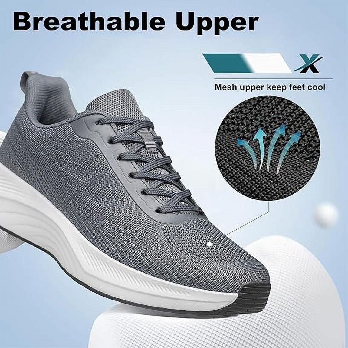 vibdiv Men's Comfortable Walking Shoes Lightweight Breathable Tennis Athletic Gym Workout Cross Training Slip on Sneakers Dark Grey Size 10.5