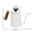 thumbnail image 3 of 600ML Stainless Steel Coffee Pot with Temperature Meter Wood Handle Long Spout Rustproof and High Temperature Resisting, 3 of 7