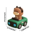 thumbnail image 3 of SPOORYYO Push and Go Character Race Car Toy for Toddlers - 360° Rotating Head, Soft Rubber Wheels, Strong Design - Interactive Play, Green, 3 of 6