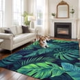 thumbnail image 3 of Area Rug 72×108in, Tropical Plants Monstera Leaves Floor Carpet Living Room Rug, Watercolor Green Foliage Non-Slip Welcome Mat Indoor Rugs for Bedroom Dining Room, 3 of 9
