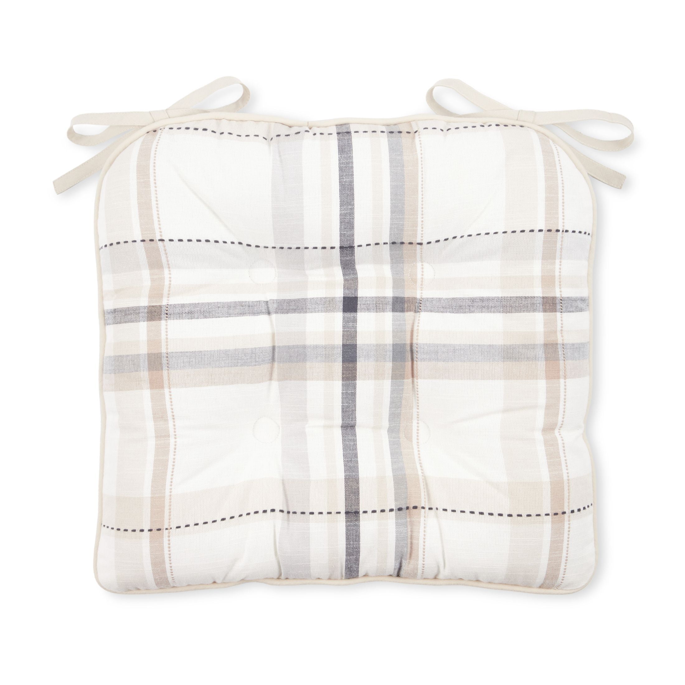 Better Homes & Gardens Reversible Monday Plaid Hand Drawn Plaid Chair Pad, Multicolor, 16"W x 17"L , 1 Piece