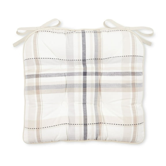 Better Homes & Gardens Reversible Monday Plaid Hand Drawn Plaid Chair Pad, Multicolor, 16"W x 17"L , 1 Piece