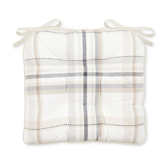 Better Homes & Gardens Reversible Monday Plaid Hand Drawn Plaid Chair Pad, Multicolor, 16"W x 17"L , 1 Piece