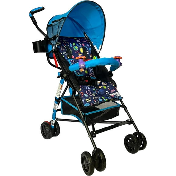 Carriola Bastón Zoo Azul con Juguetero Trendy Kids Ligera