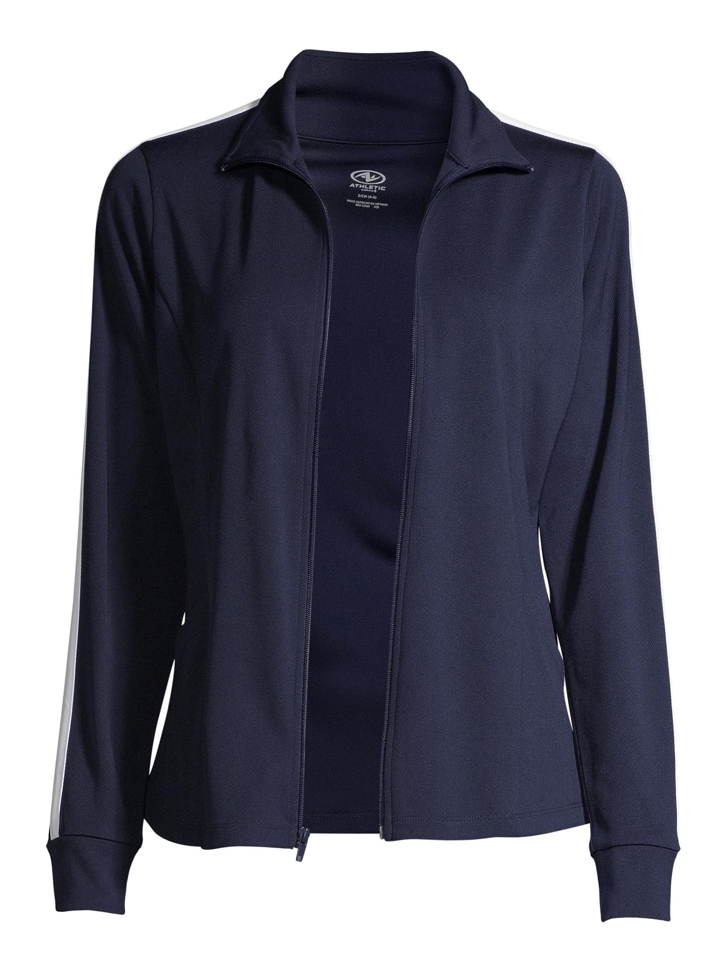 Athletic Works Women's Athleisure Track Jacket with Contrast Stripes