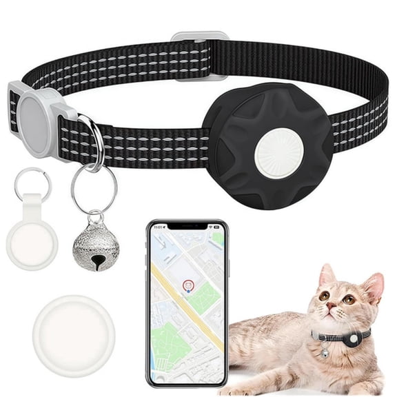 Reflective Nylon Pet Collar with Locator Tracker, Cat Collar Tracker,Dog Location Tracker with Quick Release Buckle, App Compatible Smart Tracker for Dogs Cats